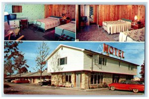 1960 Sturge Motel & Restaurant Multiview Classic Cars Syracuse New York Postcard