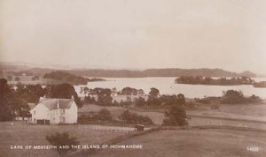 Inchmahome Lake Of Menteith Island Isle Antique Real Photo Postcard