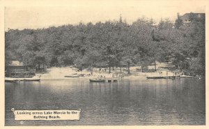 High Point New Jersey Lake Marcia, Bathing Beach, Photo Print Vintage PC U10318