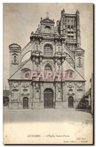 Old Postcard Auxerre L & # 39Eglise Saint Pierre