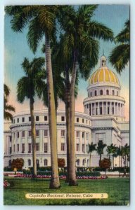 HAVANA, CUBA ~ Habana CAPITOLIO NACIONAL National Capitol c1940s Linen Postcard