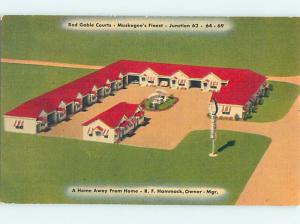 Unused Linen RED GABLE COURT MOTEL Muskogee Oklahoma OK M5864