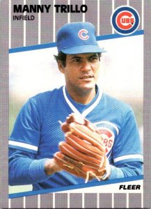 1989 Fleer Baseball Card Manny Trillo Chicago Cubs sk10622