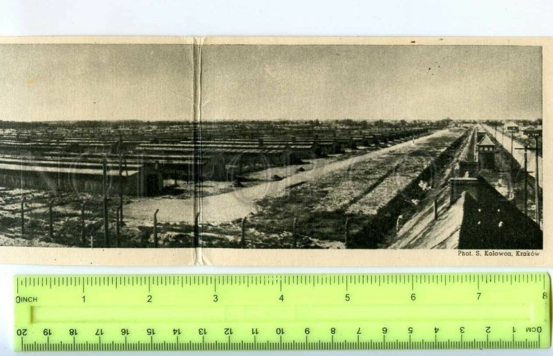 454052 Poland Jewish Holocaust panorama Birkenau concentration camp folding