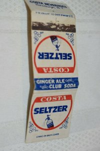 Costa Seltzer Advertising 20 Strike Matchbook Cover