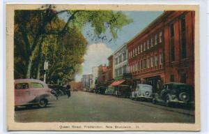 Queen Street Cars Fredericton New Brunswick Canada postcard