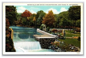 McElhattan Dam Waterworks Lock Haven Pennsylvania PA UNP WB Postcard N24