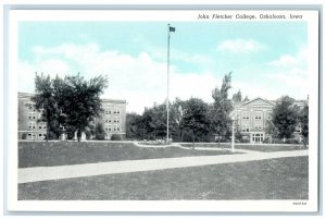 c1940's John Fletcher College Building Campus Oskaloosa Iowa IA Vintage Postcard