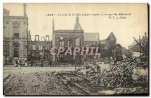 Old Postcard Militaria Paris A Corner of the City of Albert after the passage...