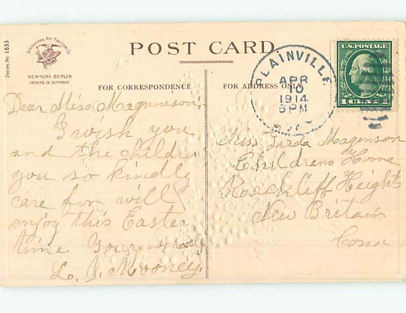 Divided-Back Easter CHURCH & SILVER JESUS CROSS AND FLOWERS o5758