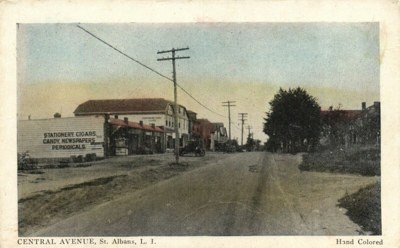 PC CPA US, VERMONT, ST. ALBANS, CENTRAL AVENUE, VINTAGE POSTCARD (b15633)