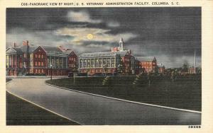 COLUMBIA, SC South Carolina   VETERAN'S ADMINISTRATION FACILITY~Night  Postcard