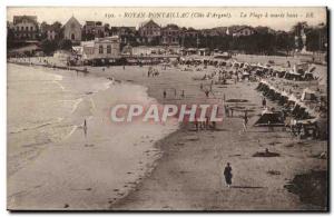 Royan Pontaillac Old Postcard The beach at low tide