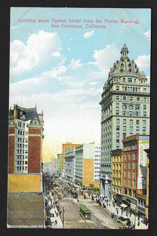 Market St From Phelan Building San Francisco CA Unused c1910