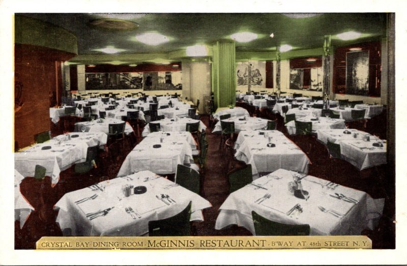 New York City McGinnis Restaurant Crystal Bay Dining Room