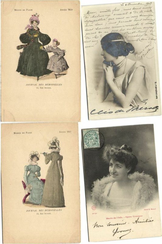 MODE, FASHION, Incl. PALAIS DU CUSTOME 43 Vintage Postcards pre-1920 (L4448)