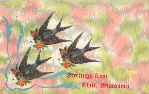 J17/ Chili Wisconsin Postcard c1910 Greetings from Chili Wisconsin 217