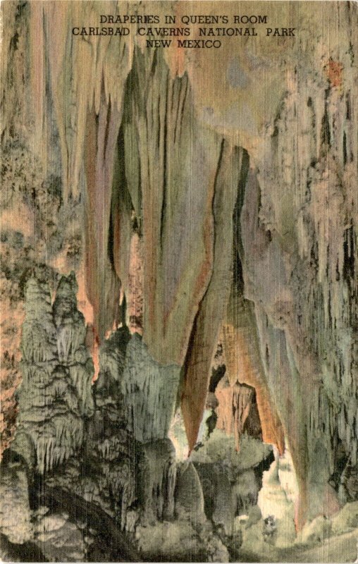 Carlsbad Caverns National Park Queens Room draperies New Mexico iron Postcard