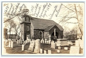 1938 Old Swedish Church Cemetery Wilmington Delaware DE RPPC Photo Postcard