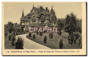 Old Postcard Deauville La Plage Fleurie Coteau Farm