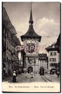 Old Postcard Switzerland Bern der Zeifglockentunr Tower & # 39horloge