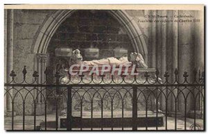 Old Postcard Tours Cathedral Tomb of Charles VIII of children