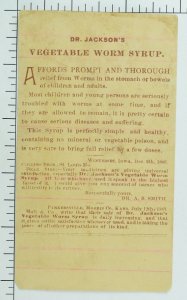 1883 Dr Jacksons' Vegetable Worm Syrup Picnic Scene Sleeping Man Dog Rabbits F83