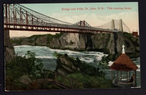 New Brunswick ST. JOHN Bridge and Falls - Tide running down Pub Valentine ~ DB