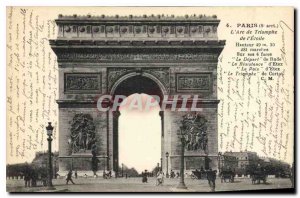 Old Postcard Paris Arc de Triomphe Etoile