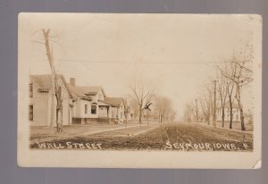 Seymour IOWA RPPC 1913 STREET SCENE nr Corydon Centerville Promise City Sewal IA