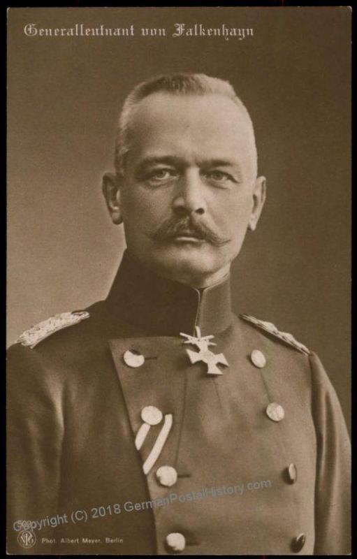 German Empire General von Flakenhayn Portrait  RPPC 64340