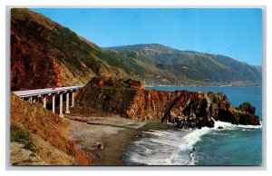 Limekiln Creek Bridge Highway 1 Big Sur California CA UNP Chrome Postcard Y13