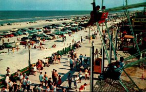 Florida Jacksonville Beach Showing Boardwalk and Beach