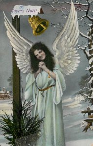 New Year angel greetings postcard 1908