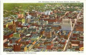 Linen Air View of Business District of Denver Colorado CO