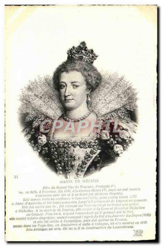 Old Postcard Marie De Medici