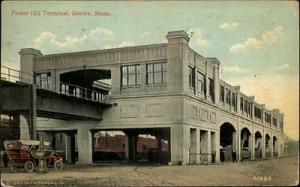 BOSTON MA Forest Hill Terminal Station c1910 Postcard