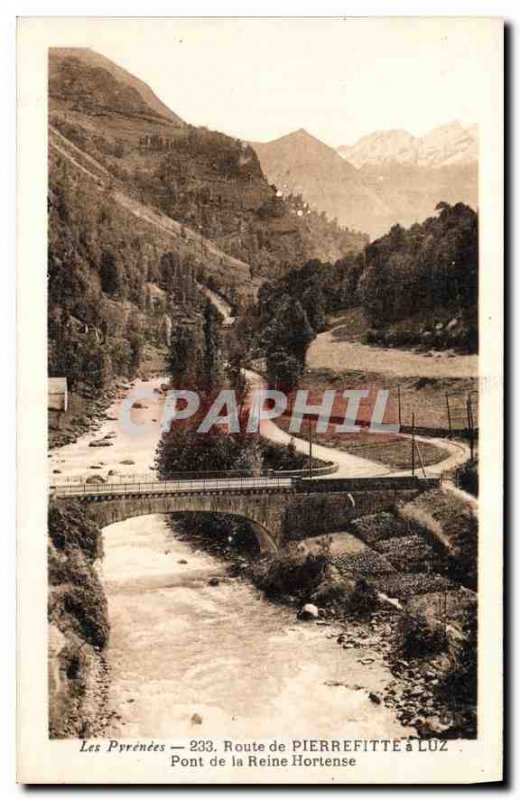 Old Postcard The Pyrenees Route Pierrefitte Luz Bridge Queen Hortense