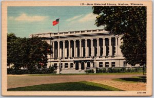 Madison Wisconsin WI, State Historical Library Building, Vintage Postcard