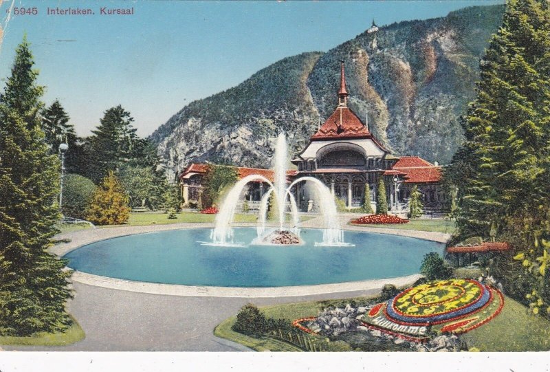 Switzerland Interlaken Kursaal Casino Garden With Fountain sk4300