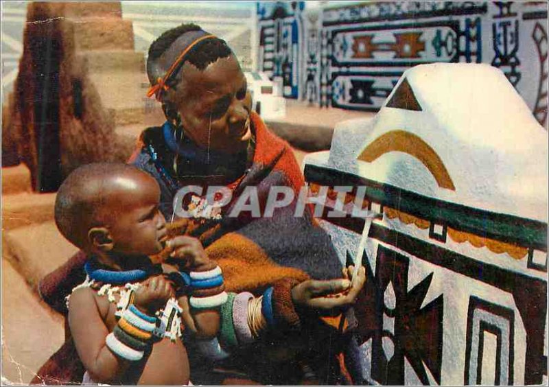 Postcard Modern South Africa A Century after Livingstone Female N'Debele Folk...