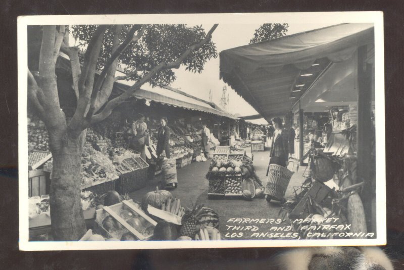 RPPC LOS ANGELES CALIFORNIA FARMERS MARKET VINTAGE REAL PHOTO POSTCARD