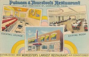 Putnam & Thurston's Worcester's Largest Restaurant MA Massachusetts Roadside