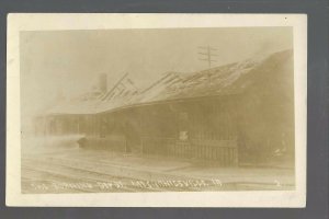 Mechanicsville IOWA RPPC 1911 DEPOT Train Station FIRE nr Mt. Vernon Anamosa