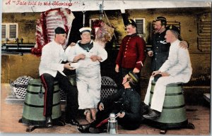 Postcard A Tale Told to the Marines Butcher Beef Meat Military ~1910 K69