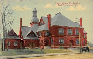 Town Hall and Fire Station East Providence, Rhode Island, USA Fire Related Po...