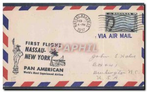 1 Letter Flight Bahamas Nassau New York February 21, 1957