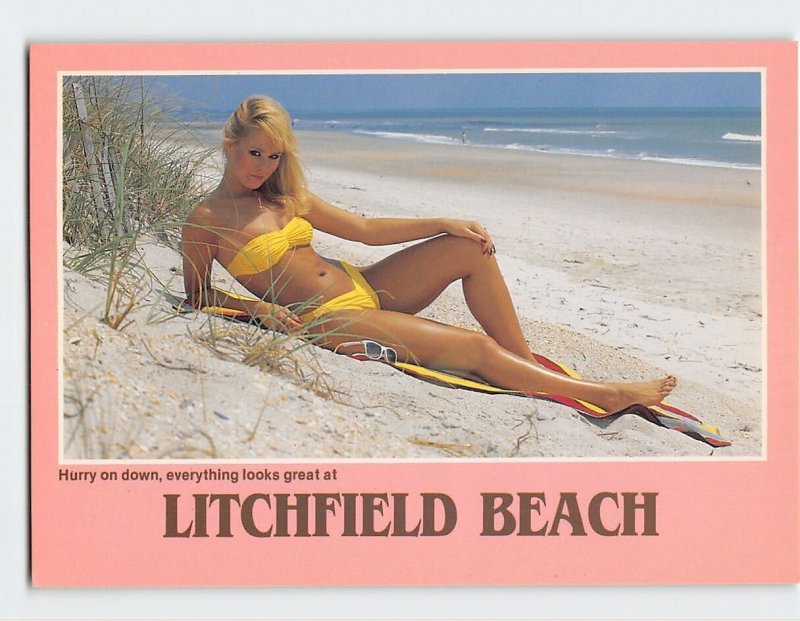 Postcard Hurry on down, everything looks great at Litchfield Beach, S. C.