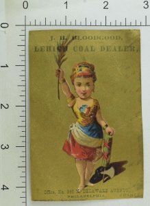 1880's J. B. Bloodgood, Lehigh Coal Dealer, Girl Trade Card P113 