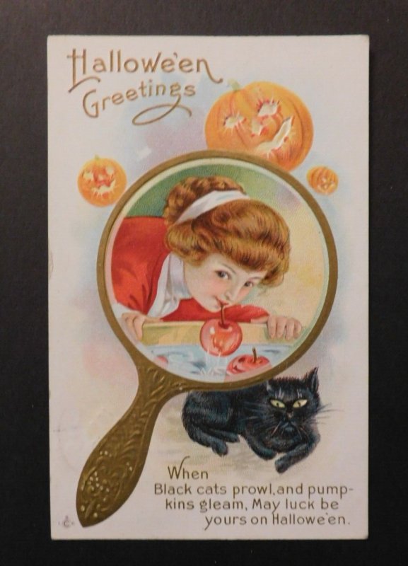 1921 USA Halloween Postcard Cover From ? to Meduncook ME